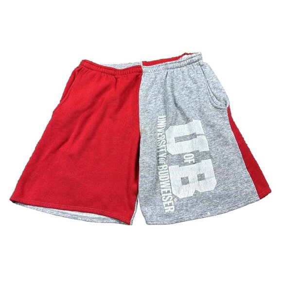 Vintage 80s University of Budweiser Rally Sweats Color Block Sweat Shorts Large - Picture 1 of 10